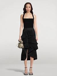Seda Pleated Midi Skirt