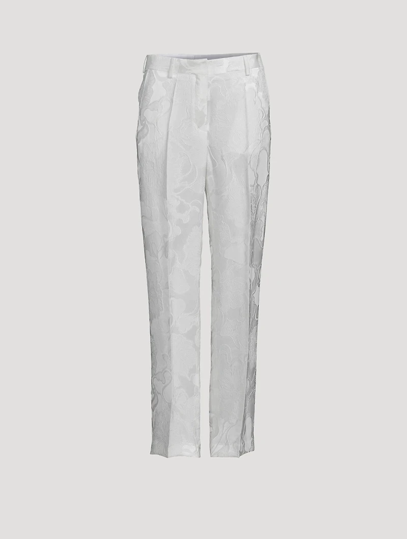 Pulley Jacquard Satin Trousers
