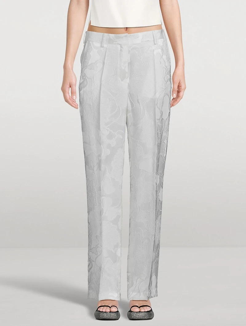 Pulley Jacquard Satin Trousers