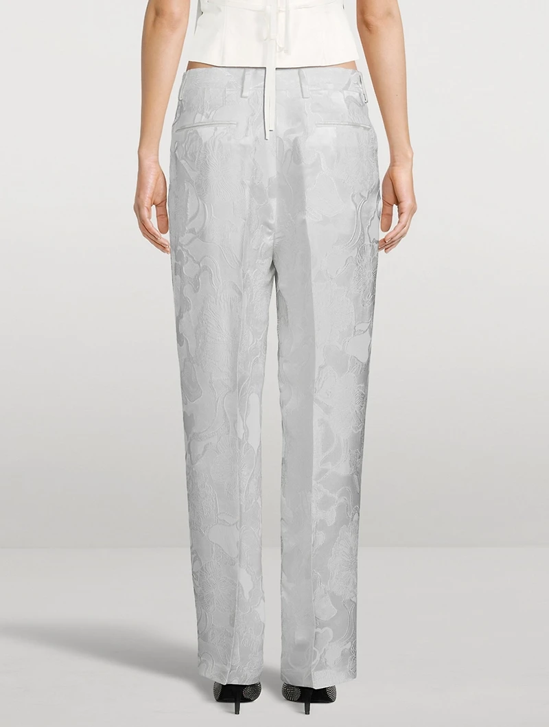 Pulley Jacquard Satin Trousers