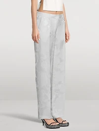 Pulley Jacquard Satin Trousers