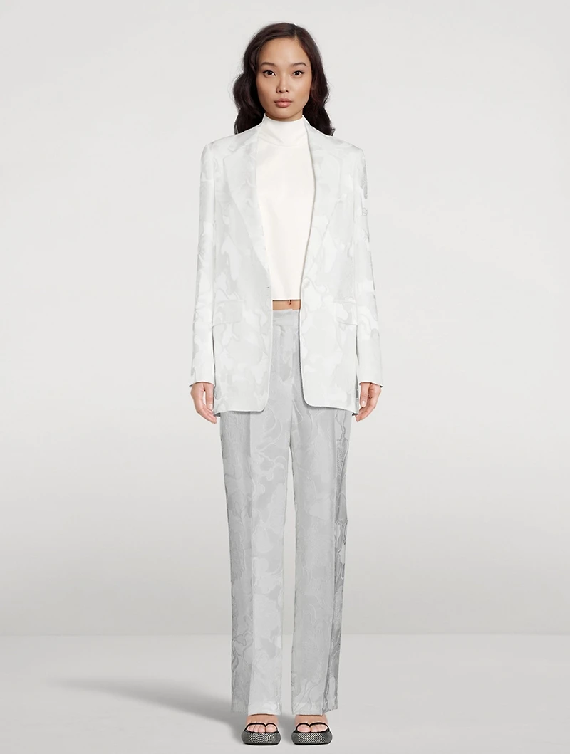Pulley Jacquard Satin Trousers