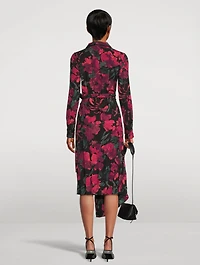 Dinta Wrap Dress Camellias Print