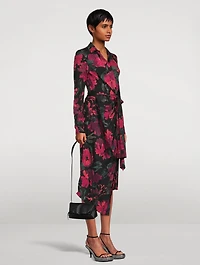 Dinta Wrap Dress Camellias Print