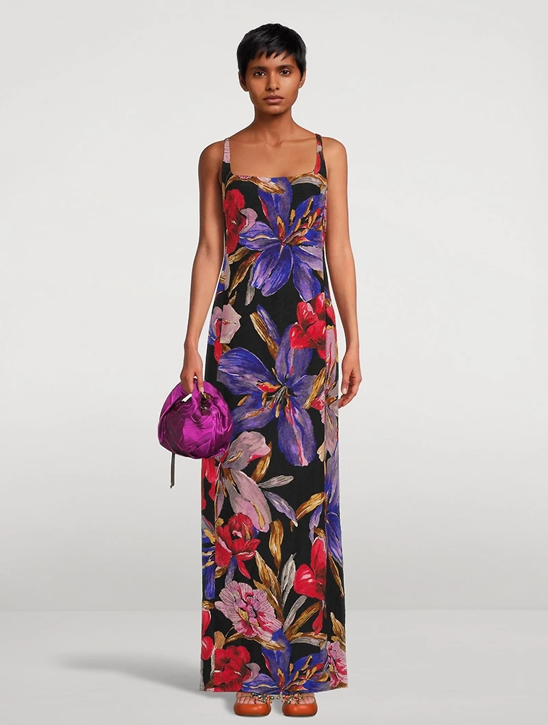 Deban Maxi Dress Giant Lilies Print