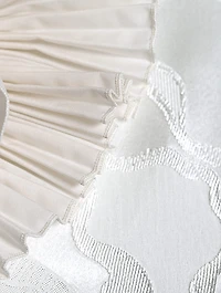 Dob Jacquard Satin Mini Dress With Fan Detail