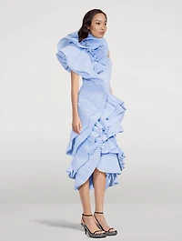 Debanas Midi Dress With Fan Detail