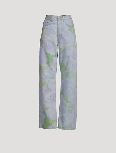 Peyton Wide-Leg Jeans Roses Print