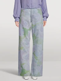 Peyton Wide-Leg Jeans Roses Print