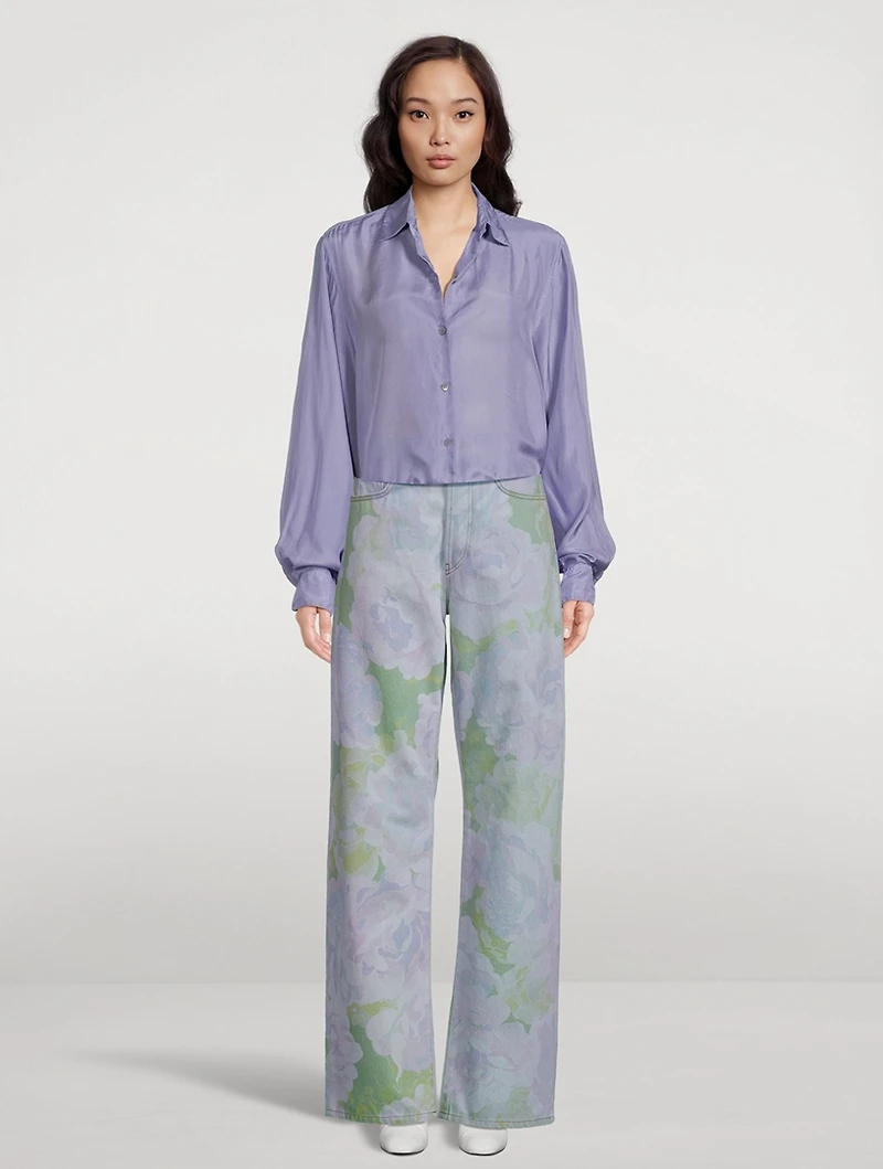 Peyton Wide-Leg Jeans Roses Print
