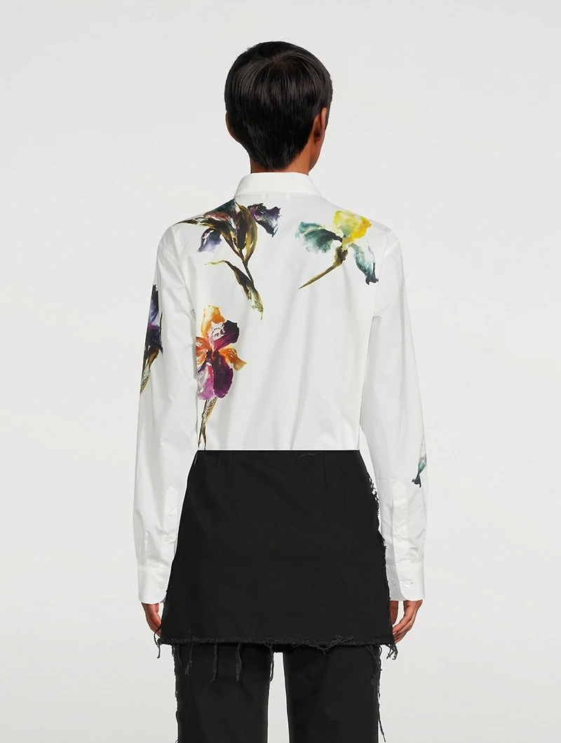 Clavelly Poplin Shirt Floral Print