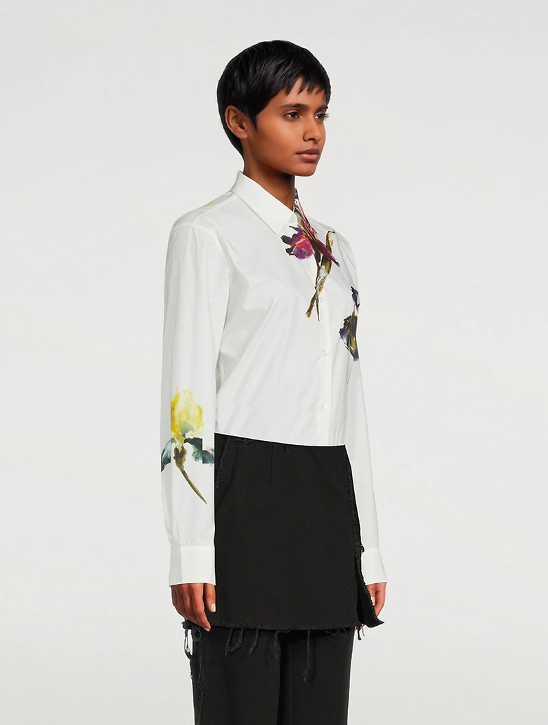 Clavelly Poplin Shirt Floral Print