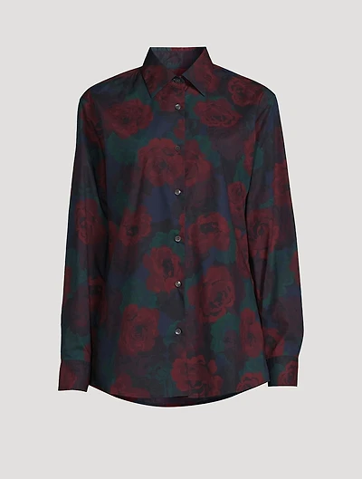 Clavelly Poplin Shirt Floral Print