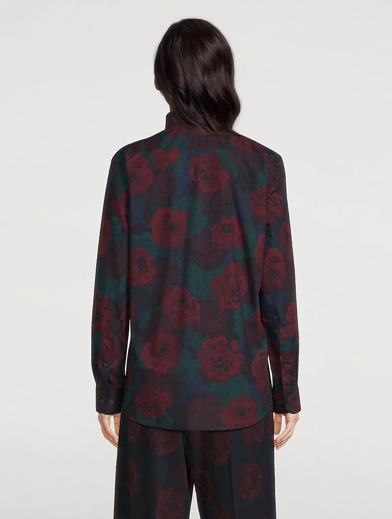 Clavelly Poplin Shirt Floral Print