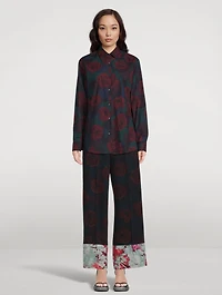 Clavelly Poplin Shirt Floral Print