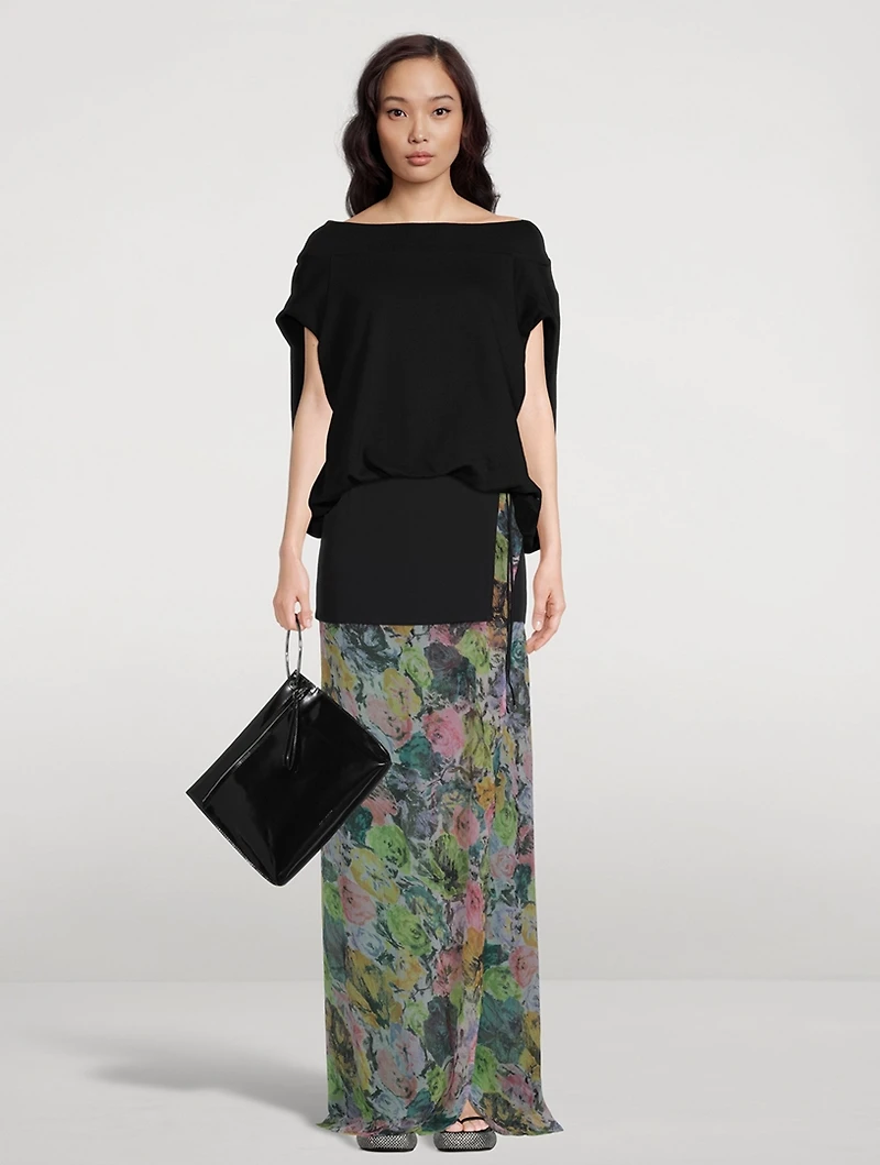 Silene Silk Maxi Skirt Floral Print