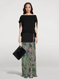 Silene Silk Maxi Skirt Floral Print