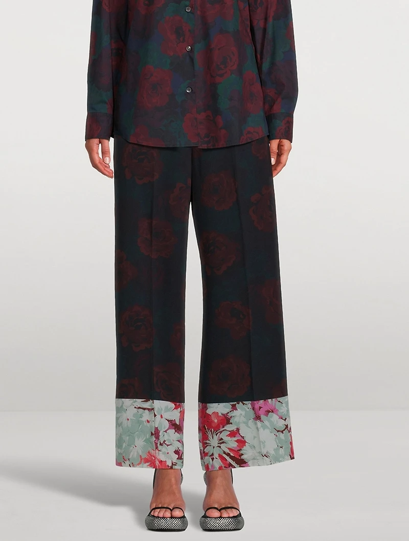 Puvis Wide-Leg Trousers Floral Print