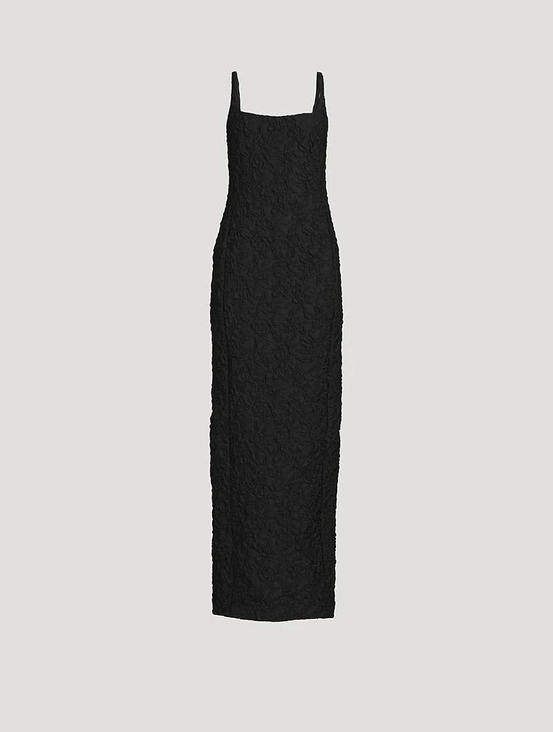 Deban Floral-Embossed Maxi Dress