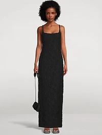 Deban Floral-Embossed Maxi Dress