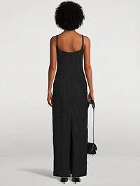 Deban Floral-Embossed Maxi Dress