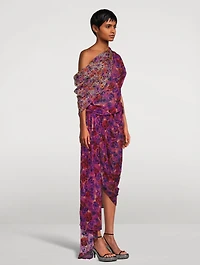 Devora Asymmetric Dress Floral Print