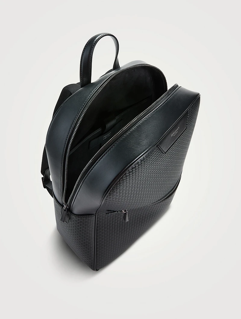 Stepan Coated Canvas Leather Backpack
