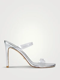 Aleena PVC And Metallic Leather Mules