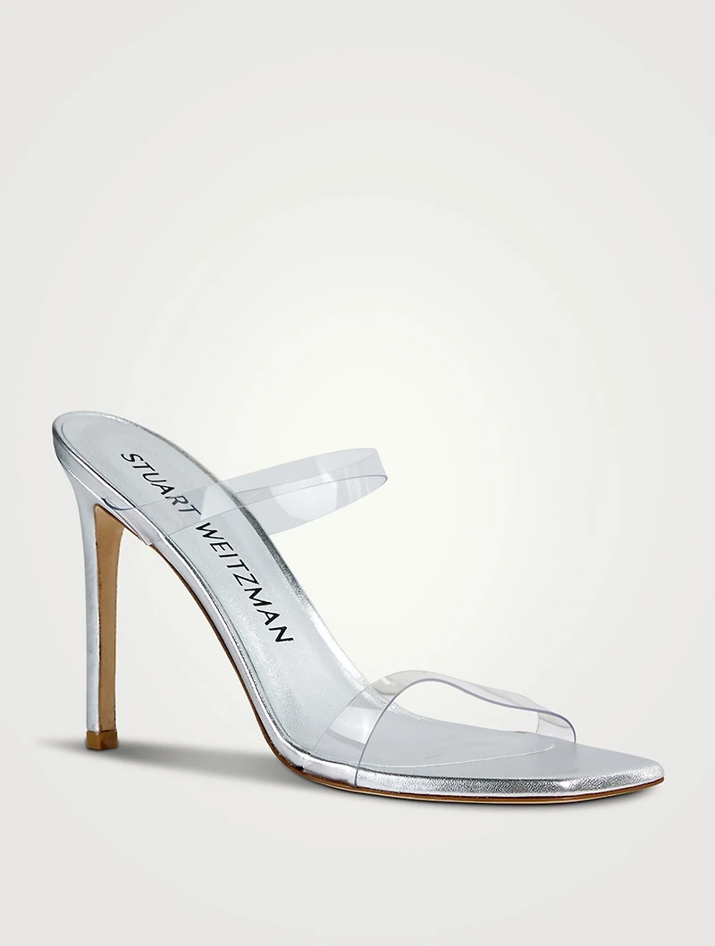 Aleena PVC And Metallic Leather Mules