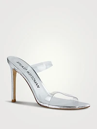 Aleena PVC And Metallic Leather Mules