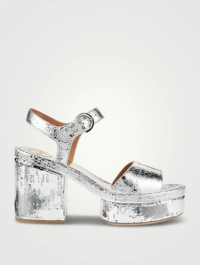 Odina Metallic Leather Platform Sandals