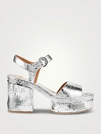 Odina Metallic Leather Platform Sandals