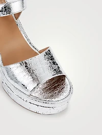 Odina Metallic Leather Platform Sandals