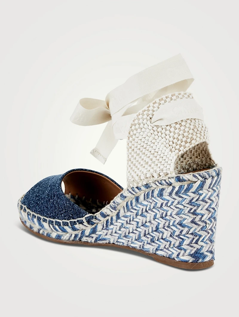 Piia Denim Espadrille Wedge Sandals
