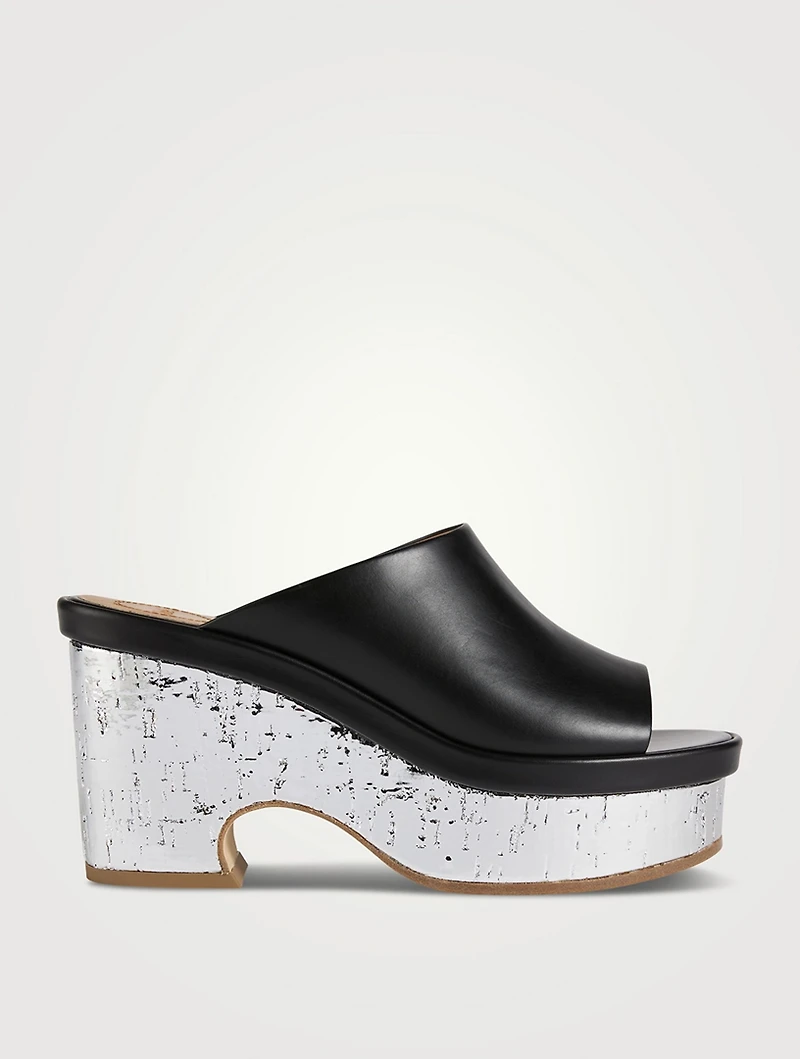 Oli Leather Platform Mules