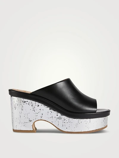 Oli Leather Platform Mules