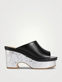 Oli Leather Platform Mules