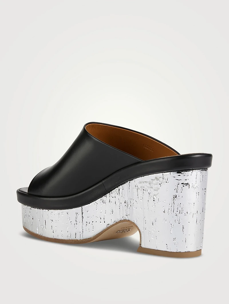 Oli Leather Platform Mules