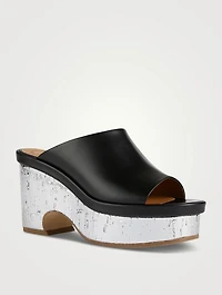 Oli Leather Platform Mules