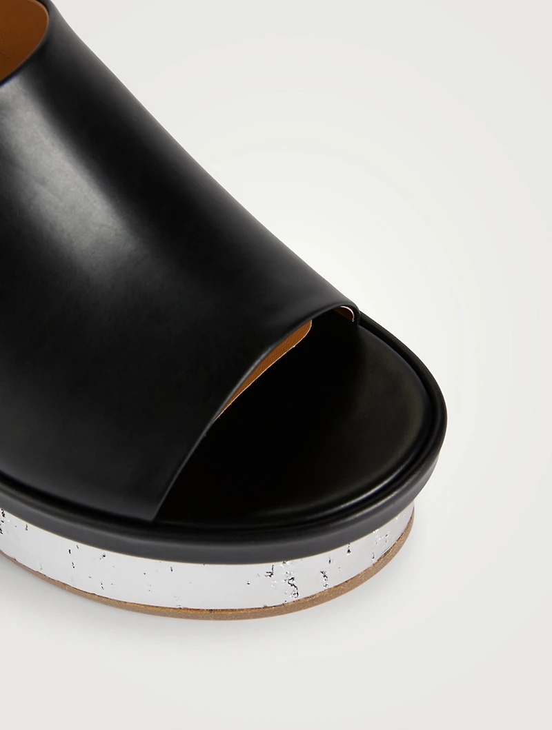Oli Leather Platform Mules