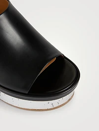 Oli Leather Platform Mules