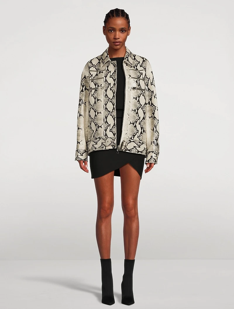 The Tania Python-Embossed Leather Jacket