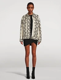 The Tania Python-Embossed Leather Jacket