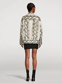 The Tania Python-Embossed Leather Jacket