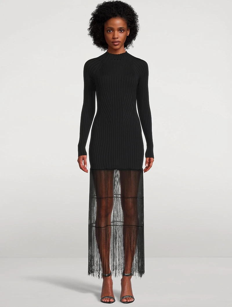 The Cedar Fringe Knit Dress