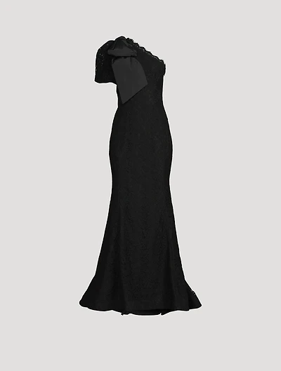 Kelsey One-Shoulder Lace Gown