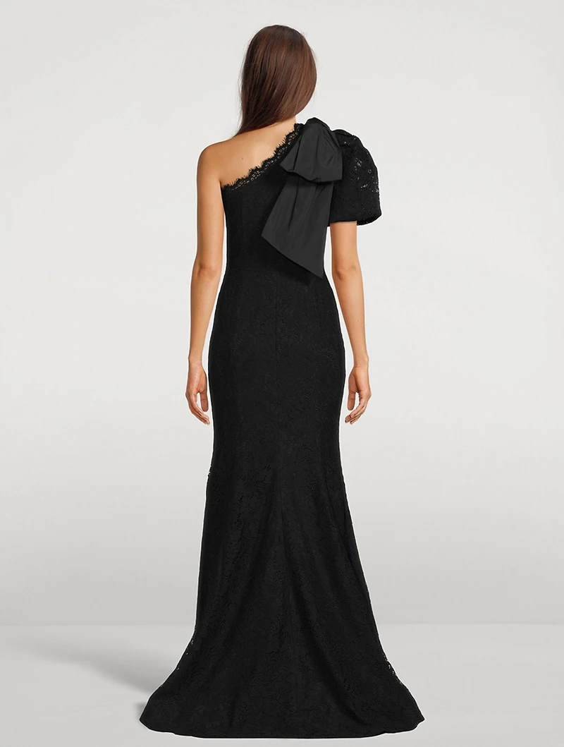 Kelsey One-Shoulder Lace Gown