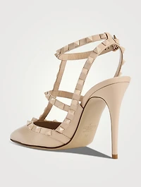Rockstud Leather Ankle-Strap Pumps