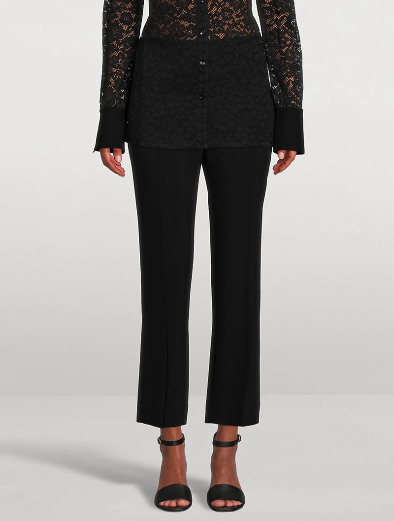 Cropped Flare Trousers