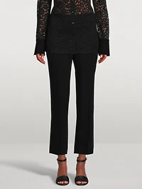 Cropped Flare Trousers